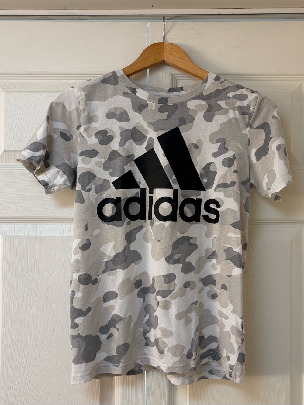 adidas Grey & Black Camo Logo Short Sleeve Tee